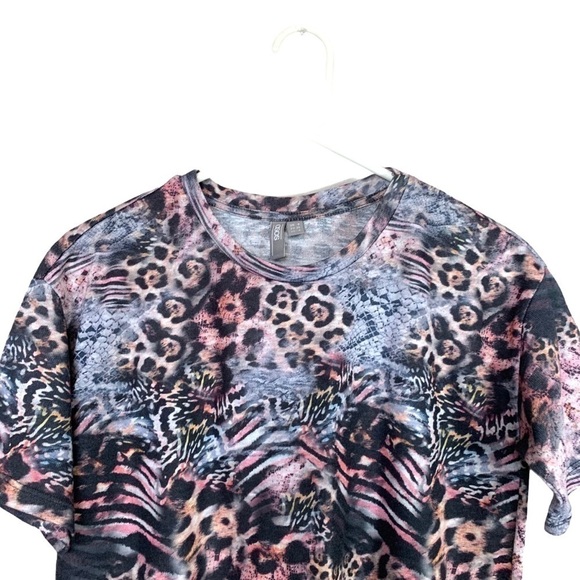 ASOS Y2K 90’s Funky Wild Lace Animal Print Leopard Zebra T-Shirt size 4 - Picture 3 of 15